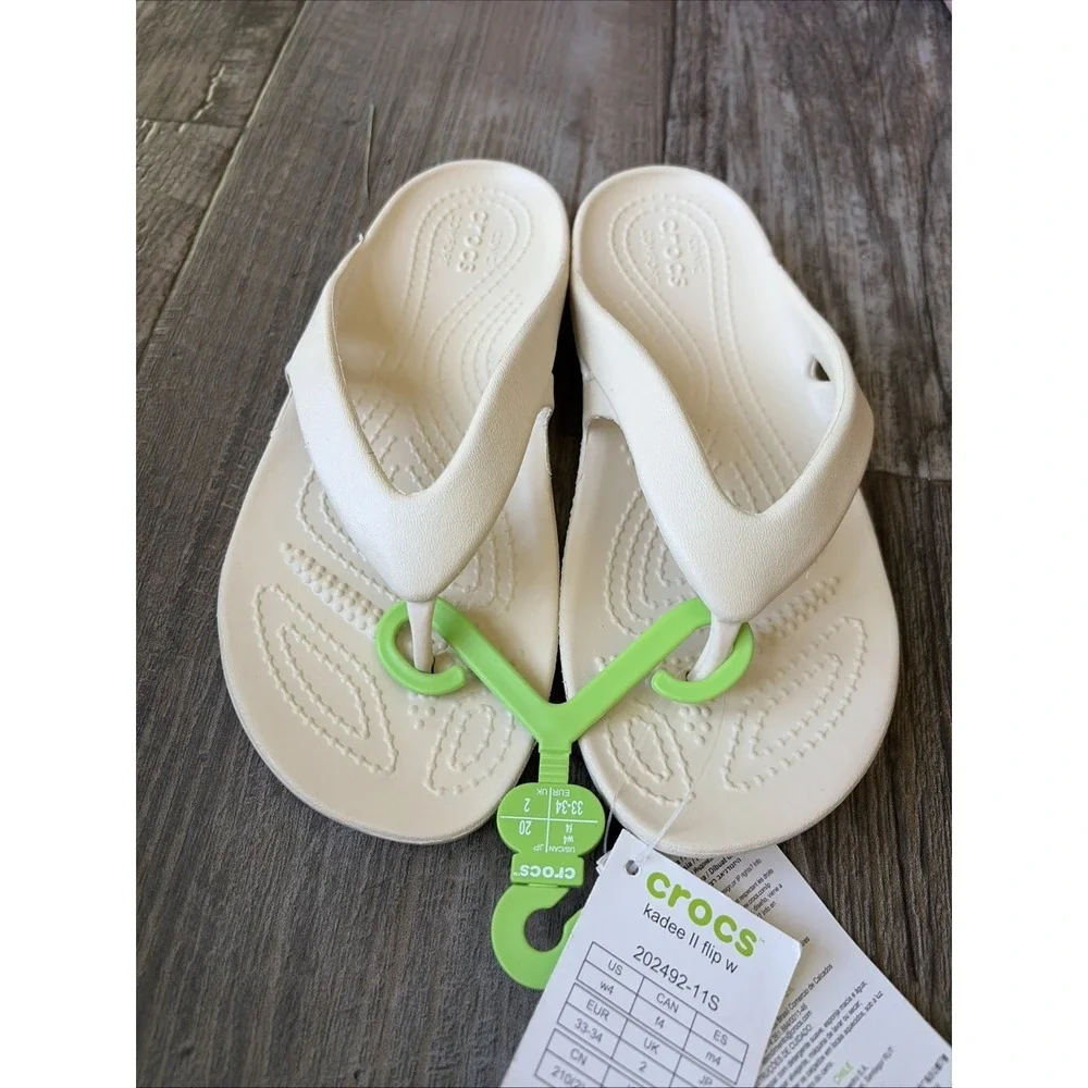 Crocs‎ Kadee II Flip Flop Womens 4 Beige Sandals Slides